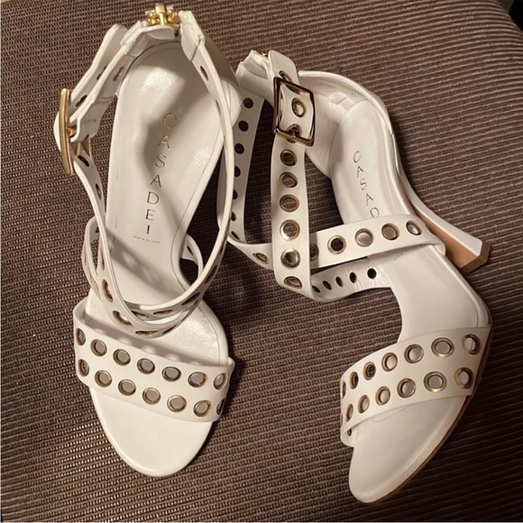 Casadei Italian Leather Studded Stiletto Heels